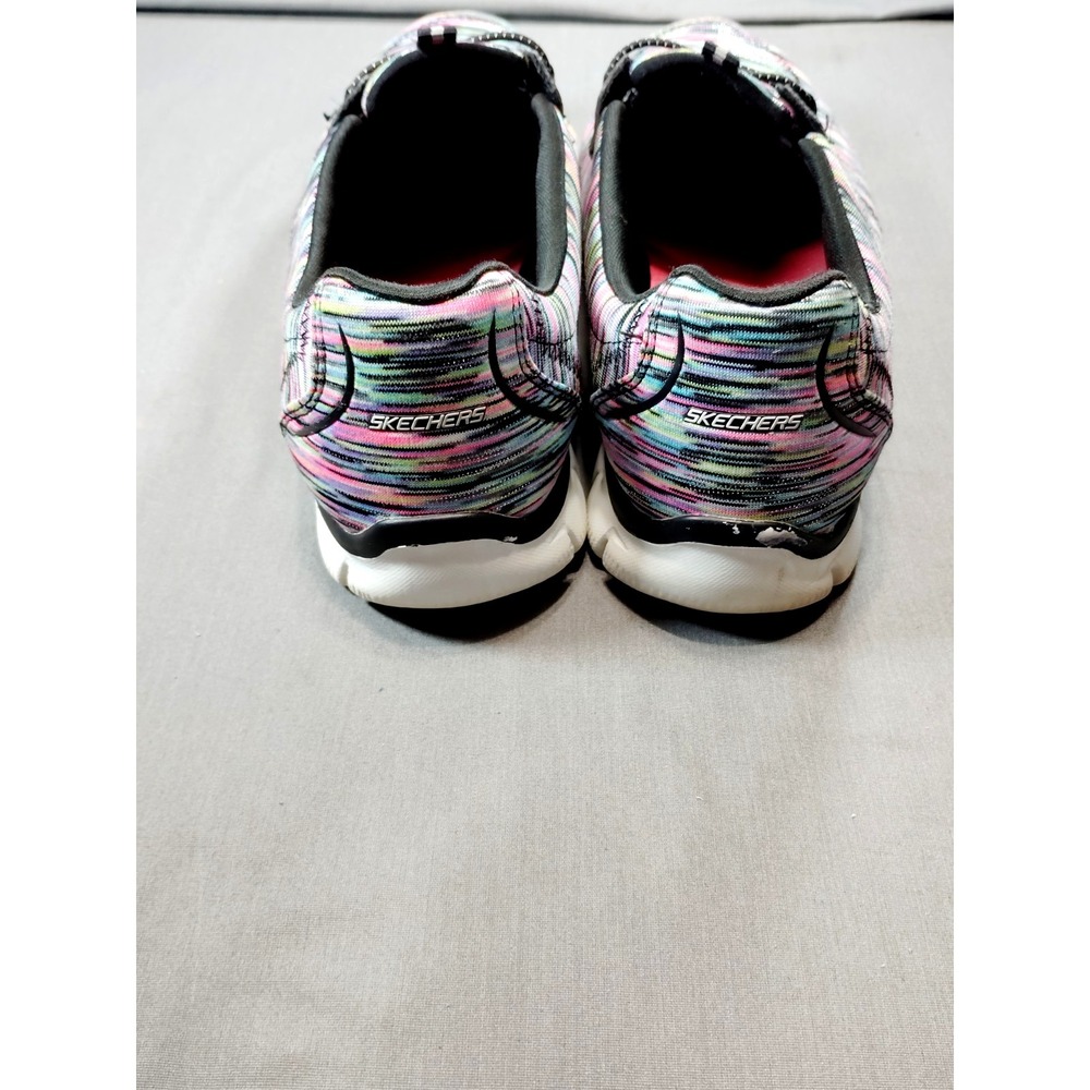 Skechers Women 9.5 Empire Game On Black Multicolor Slip‎ On Sneaker Shoes 12414 - Picture 6 of 12